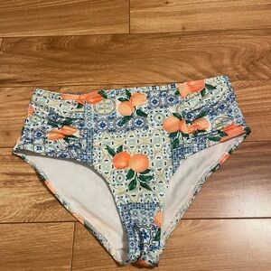 Never Worn High-Waisted Citrus Print Bikini Bottom